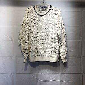 Vintage John Weitz 100% Cotton White Chunky Knit Pullover Sweater Men’s M